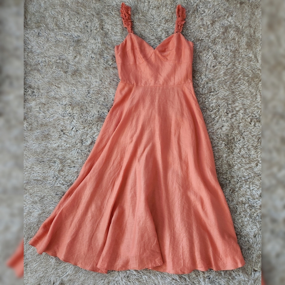 Roller Rabbit Jona Maxi Dress In Mango Orange Women's Size XL